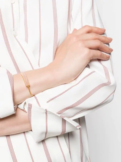 Shop Monica Vinader Baja Rose Quartz Bracelet In Gold