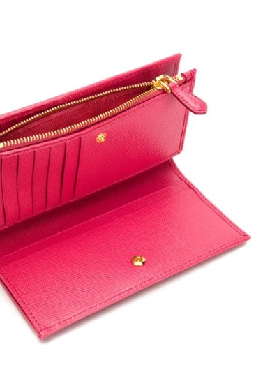Shop Prada Saffiano Leather Continental Wallet In Pink