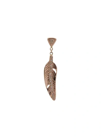 Shop Jacquie Aiche 14k Yellow Gold Feather Diamond Single Earring