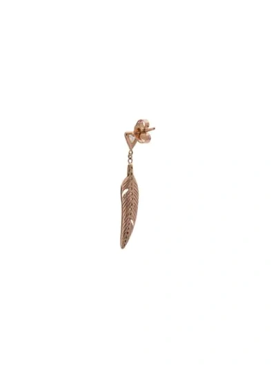 Shop Jacquie Aiche 14k Yellow Gold Feather Diamond Single Earring