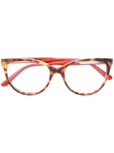 Shop Bottega Veneta Eyewear Cat Eye Glasses - Brown