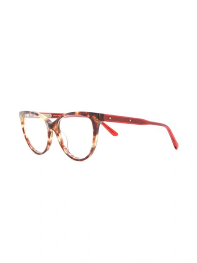 Shop Bottega Veneta Eyewear Cat Eye Glasses - Brown