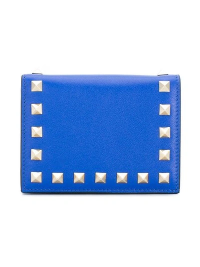 Shop Valentino Rockstud Wallet In Blue