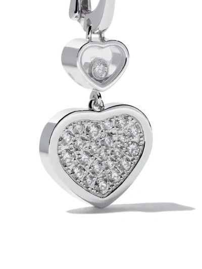 Shop Chopard 18kt White Gold Happy Hearts Diamond Drop Earrings