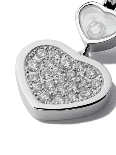 Shop Chopard 18kt White Gold Happy Hearts Diamond Drop Earrings