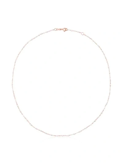 Shop Gigi Clozeau White 18kt Rose Gold Beaded Necklace