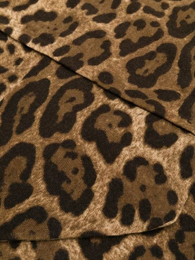 Shop Dolce & Gabbana Animal Print Slim Scarf In Brown