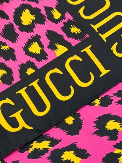 Shop Gucci Leopard Print Scarf In Pink