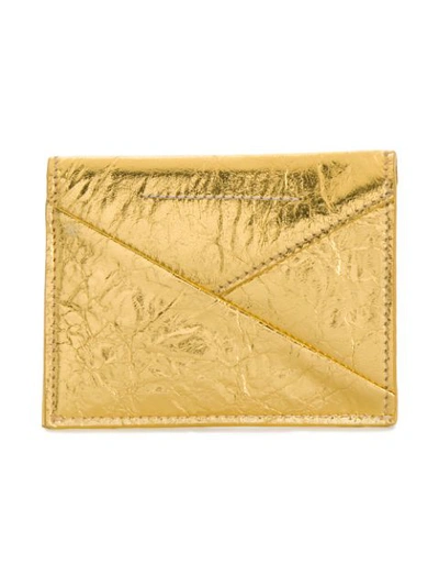 Shop Mm6 Maison Margiela Asymmetric Flap Purse In Gold