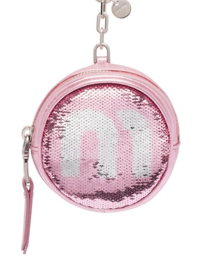 Shop Miu Miu Schlüsselanhänger Mit Pailletten In Pink