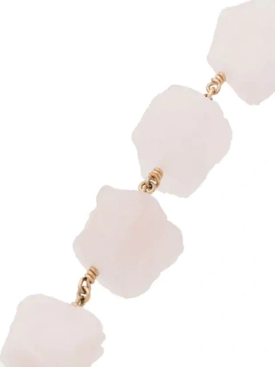 Shop Marta Larsson 14k Yellow Gold Rose Quartz Not A Pearl Necklace In Pink