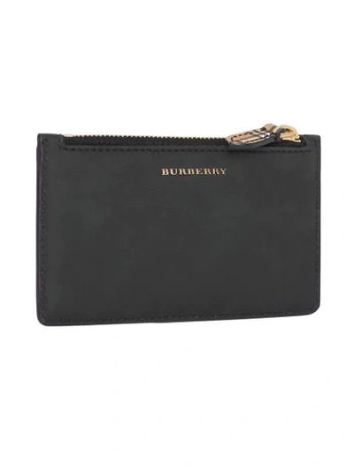 Shop Burberry Check Card Purse In Black