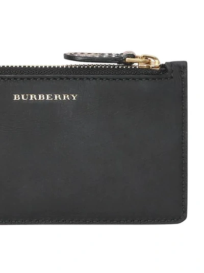 Shop Burberry Check Card Purse In Black