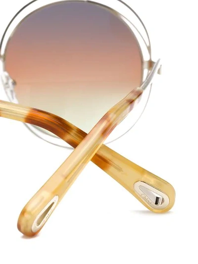 Shop Chloé Oversized Round Sunglasses In Metallic