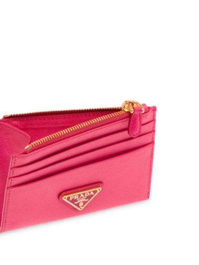 Shop Prada Saffiano Leather Cardholder In Pink