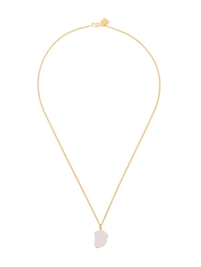 Shop Marta Larsson 18k Yellow Gold Vermeil The Raw One Rose Quartz Necklace