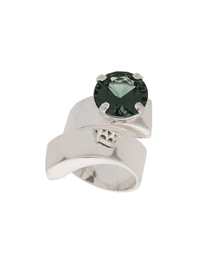 Shop Wouters & Hendrix Green Spinel Spiral Ring In Silver