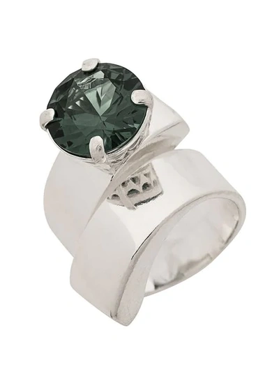 Shop Wouters & Hendrix Green Spinel Spiral Ring In Silver
