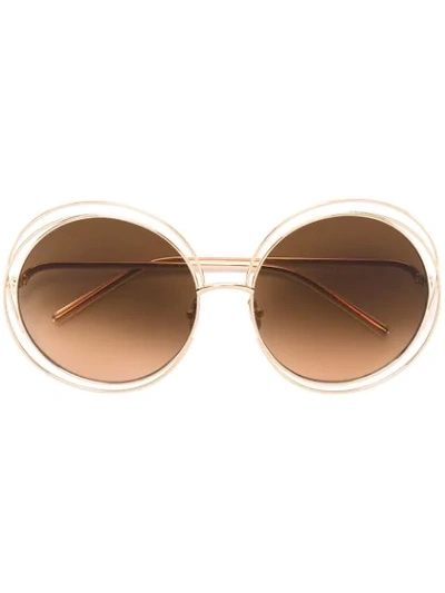 Shop Chloé Carlina Limited Edition Sunglasses In Metallic