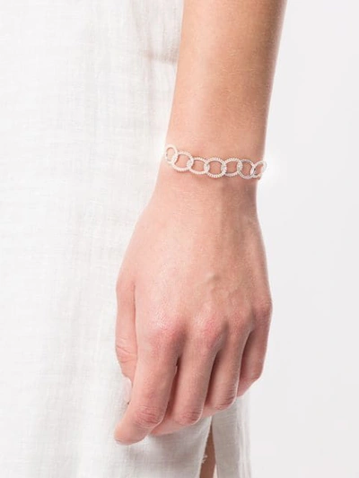 Shop Natalie Marie Dotted Oval Chain Bracelet In Silver