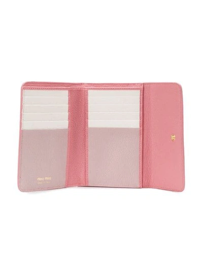 Shop Miu Miu Logo Plaque Wallet - Pink