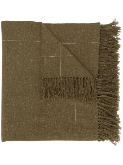Shop Brunello Cucinelli Fringed Oversized Scarf In Cg706 Green