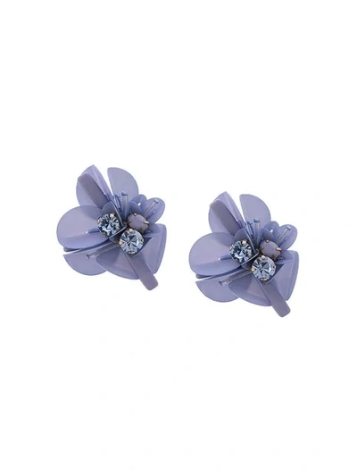 Shop Mignonne Gavigan Abstract Floral Earrings In Blue