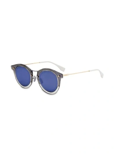 Shop Fendi Eyewear Round Sunglasses - Blue