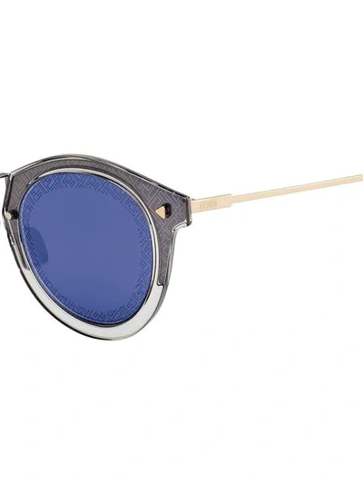 Shop Fendi Eyewear Round Sunglasses - Blue