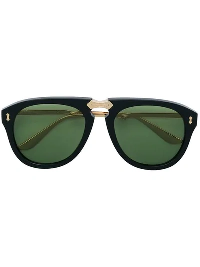 Shop Gucci Round Sunglasses In Black