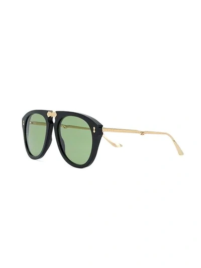 Shop Gucci Round Sunglasses In Black