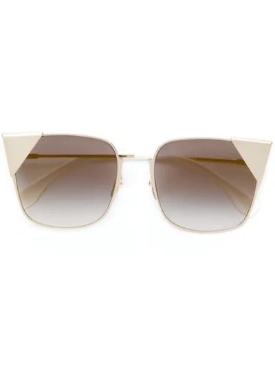 Shop Fendi Lei Sunglasses In Metallic