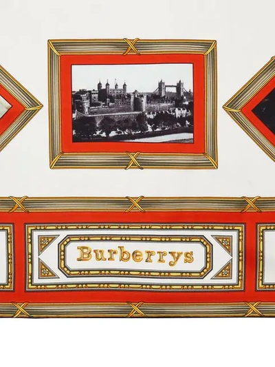 Shop Burberry Archive Scarf Print Silk Square Scarf In Multicolour