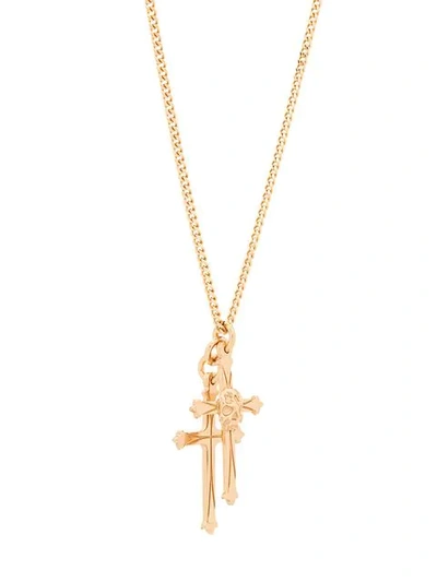 Shop Emanuele Bicocchi Double Cross Necklace In Gold