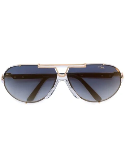 Shop Cazal Aviator Sunglasses In Metallic