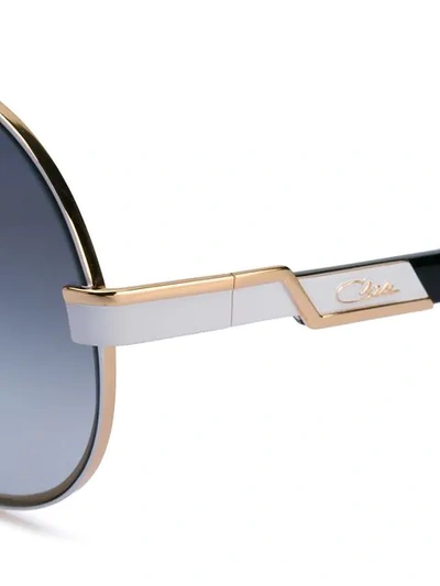 Shop Cazal Aviator Sunglasses In Metallic