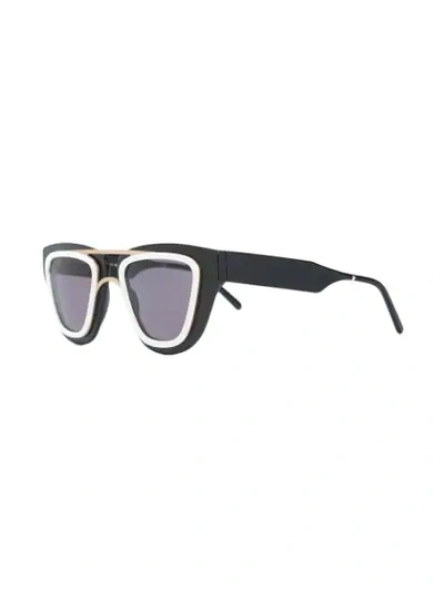 Shop Smoke X Mirrors Contrast-trim Sunglasses In Black