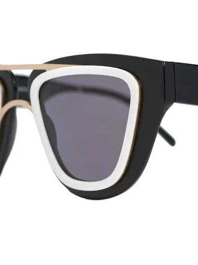 Shop Smoke X Mirrors Contrast-trim Sunglasses In Black