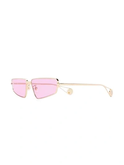 Shop Gucci Rectangle Frame Sunglasses In 005
