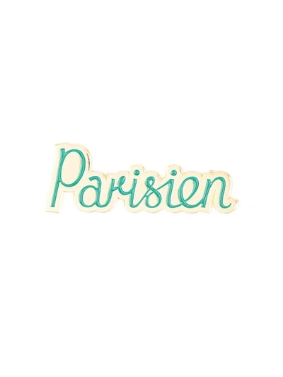 Shop Maison Kitsuné Parisien Brooch In Gold