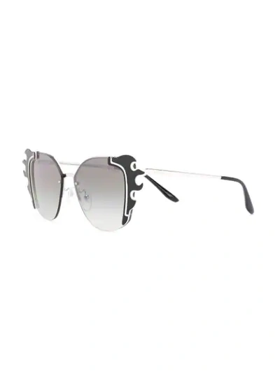 Shop Prada Ornate Sunglasses In Black