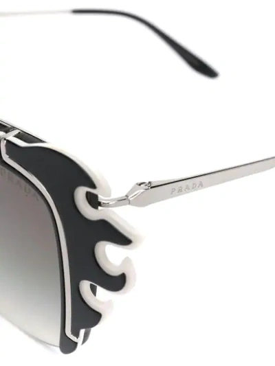 Shop Prada Ornate Sunglasses In Black