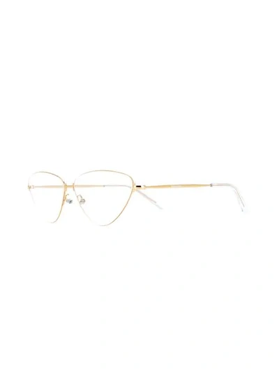 Shop Balenciaga Triangular Shaped Glasses In Gold