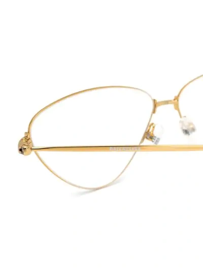 Shop Balenciaga Triangular Shaped Glasses In Gold