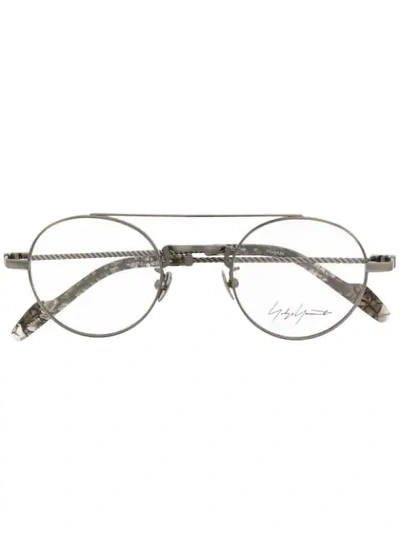 YOHJI YAMAMOTO ROUND FRAME GLASSES - 灰色