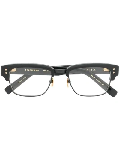 Shop Dita Eyewear Statesman Restangular Glasses - Black