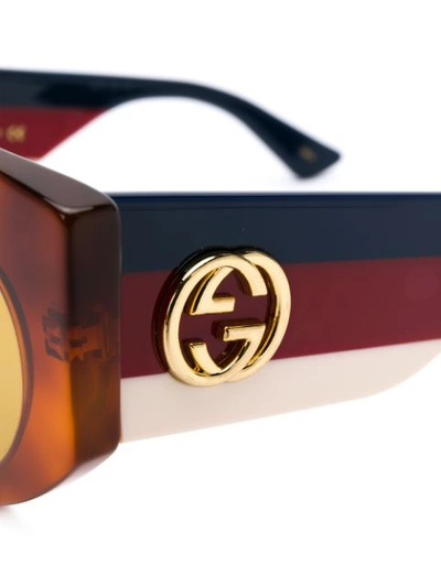 Shop Gucci Eyewear Oversized Cat Eye Sunglasses - Brown