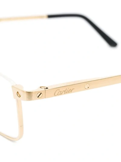 Shop Cartier Gold Square Glasses