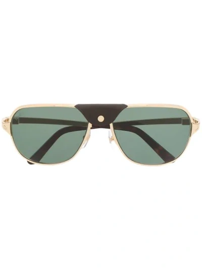 Shop Cartier Aviator-styled Sunglasses In Gold