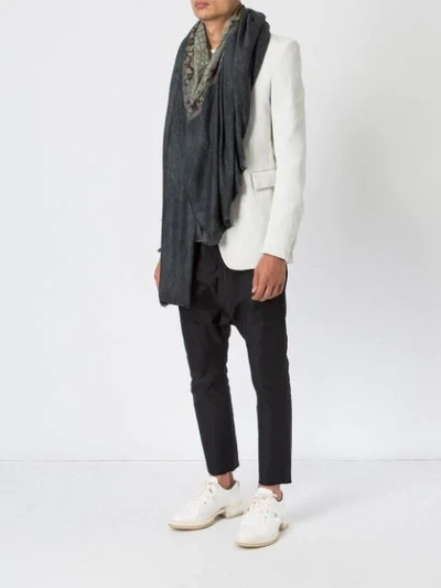 AVANT TOI FINE-KNIT CONTRAST SHAWL - 灰色